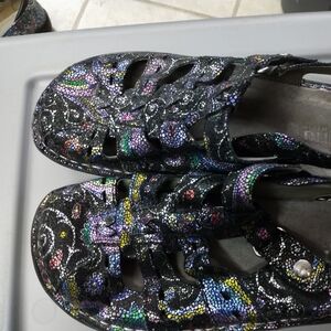 Alegria PG Lite Pesca Leather Shoes Strap Women's 41 EU Black Metallic Surreally